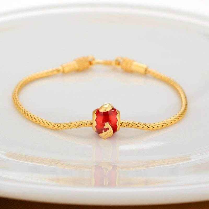 Antikes goldfarbenes Glücksperlen Armband - Kreativkauf.SI