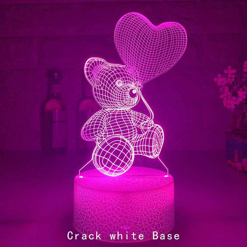 Wundervolle ED Lampe Bärchen mit Herz in vielen Farben - Kreativkauf.SI