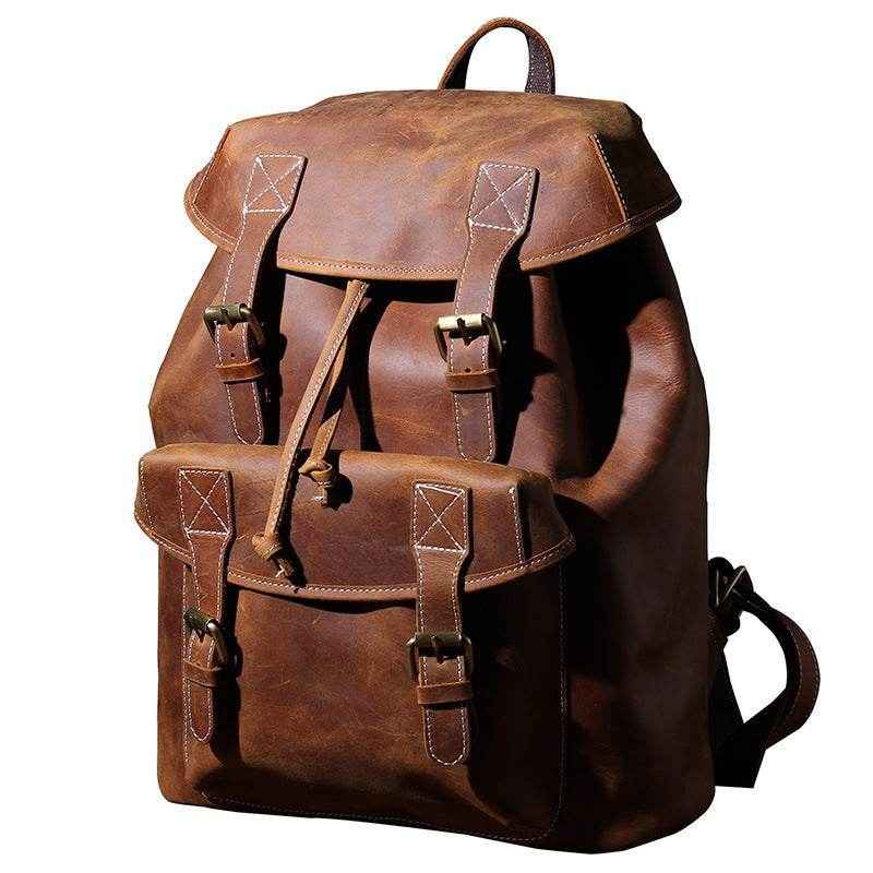 Original Lederrucksack mit großer Kapazität 20-35 l - Kreativkauf.SI