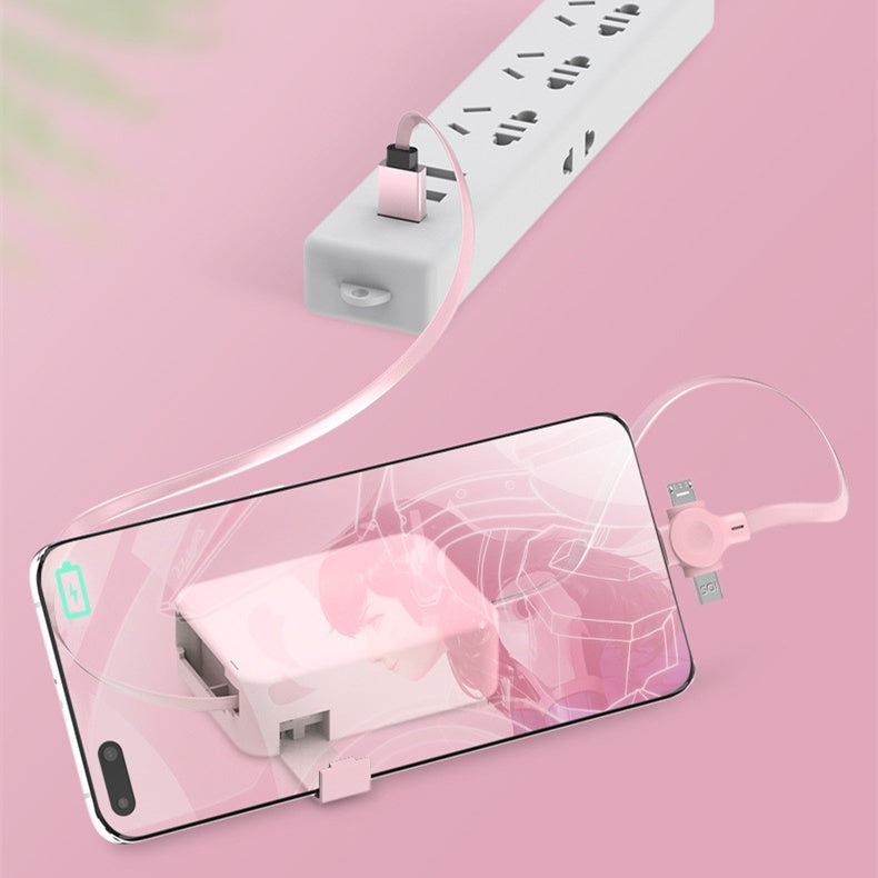 4-in-1-einziehbares USB-Kabel, kreatives Macaron-Typ-C-Mikrokabel für iPhone - Kreativkauf.SI