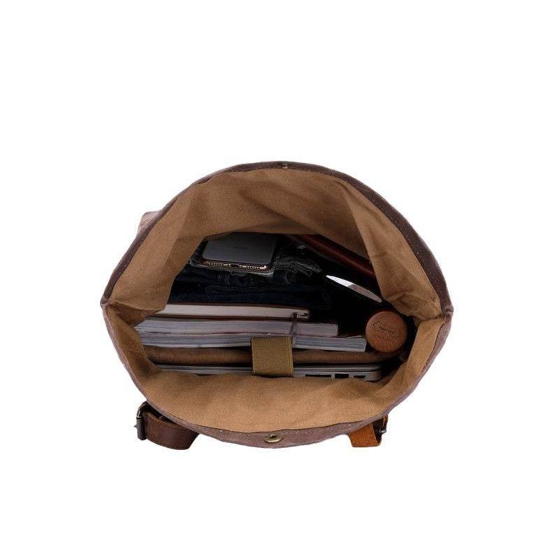 Vintage Rucksack aus Pferdeleder mit Öl Wachs Leinwand - Kreativkauf.SI