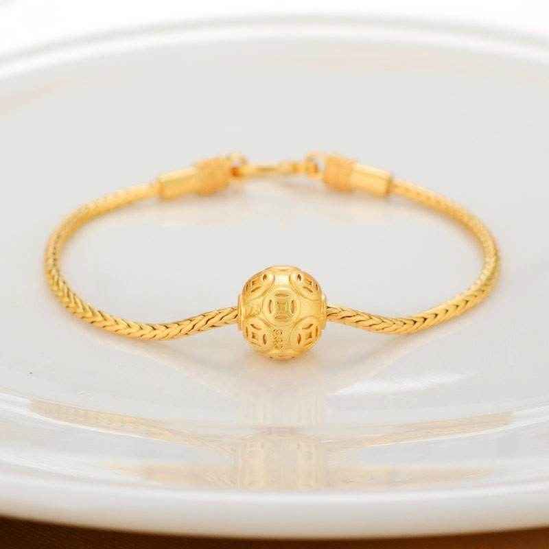Antikes goldfarbenes Glücksperlen Armband - Kreativkauf.SI