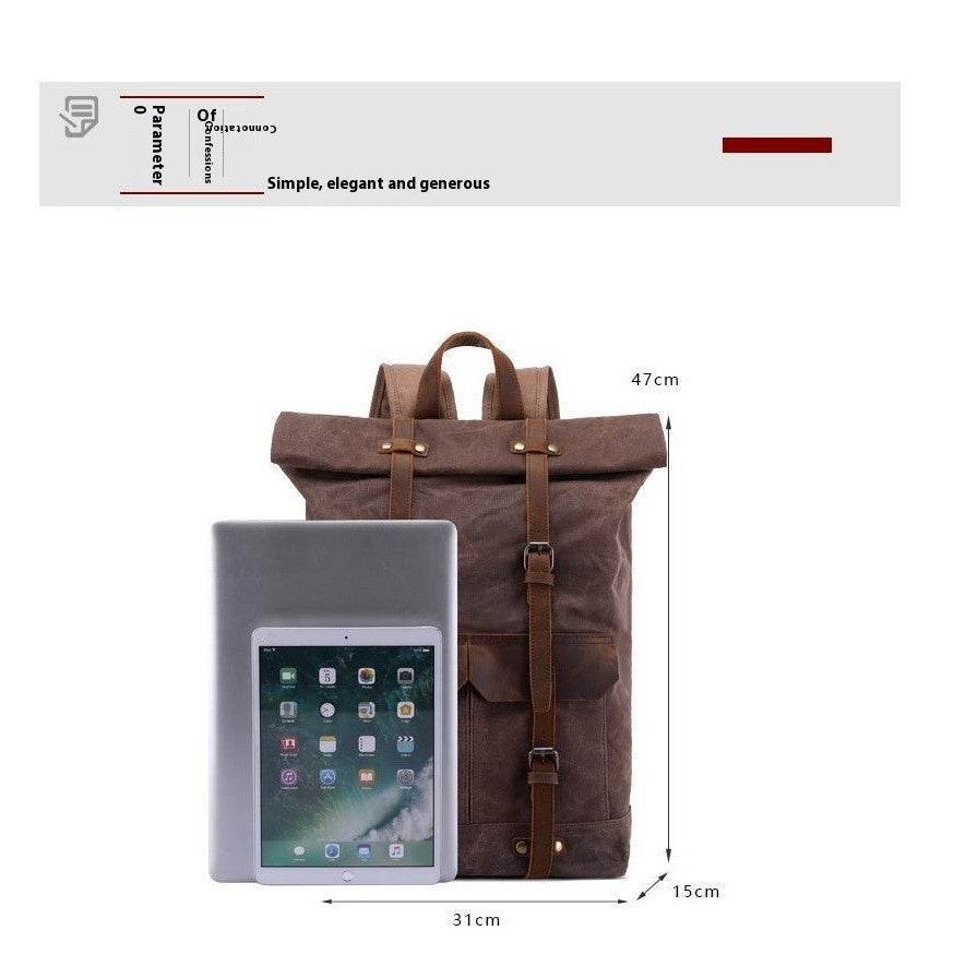 Vintage Rucksack aus Pferdeleder mit Öl Wachs Leinwand - Kreativkauf.SI
