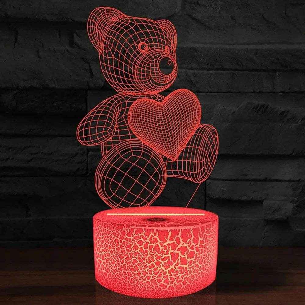 Wundervolle ED Lampe Bärchen mit Herz in vielen Farben - Kreativkauf.SI