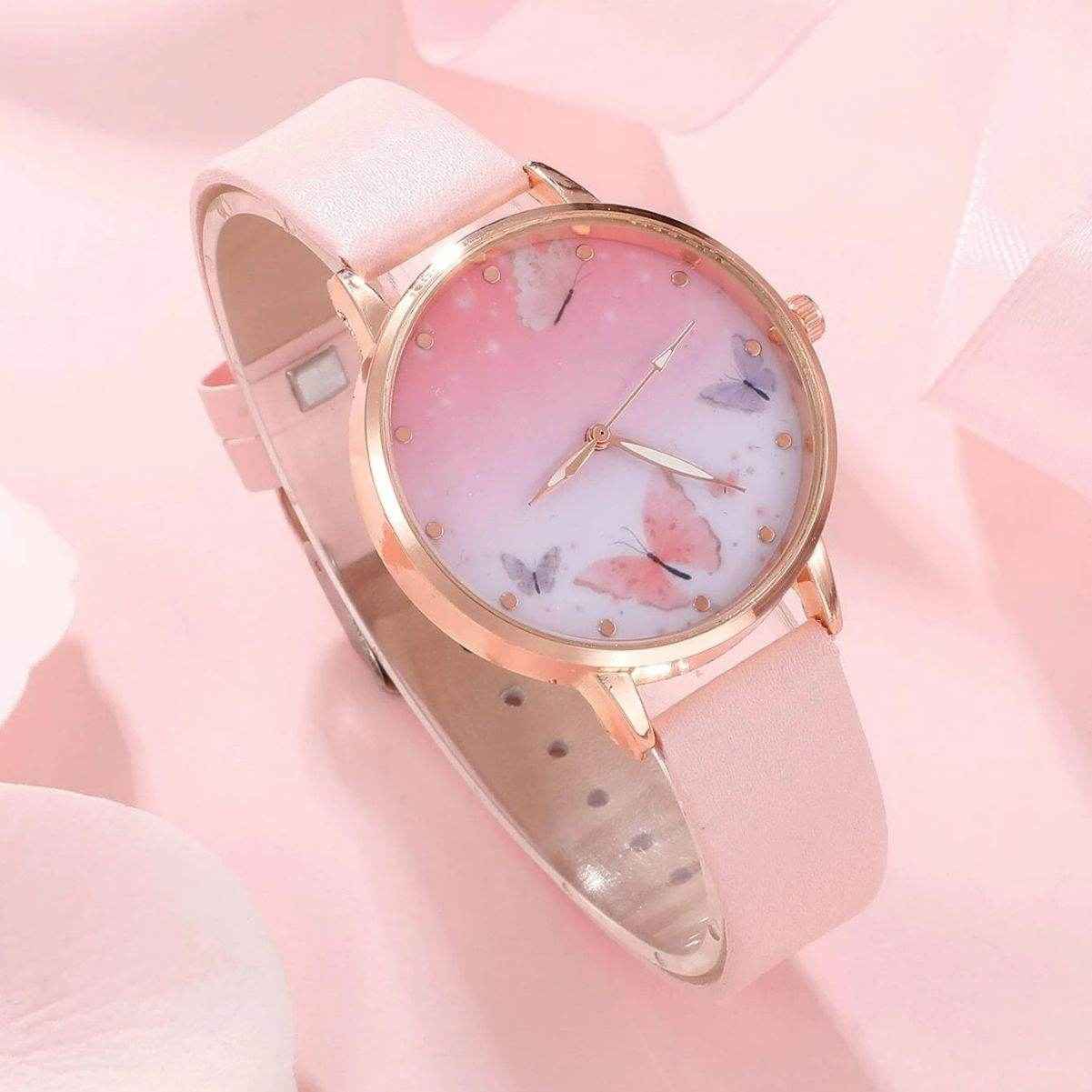 Niedliche Damen Uhr mit Armband, Ring, Ohrstecker und Halskette im Set - Kreativkauf.SI