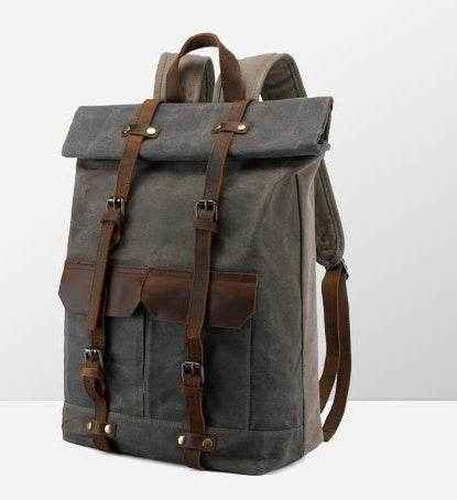 Vintage Rucksack aus Pferdeleder mit Öl Wachs Leinwand - Kreativkauf.SI