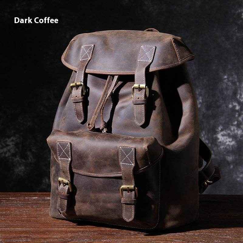Original Lederrucksack mit großer Kapazität 20-35 l - Kreativkauf.SI
