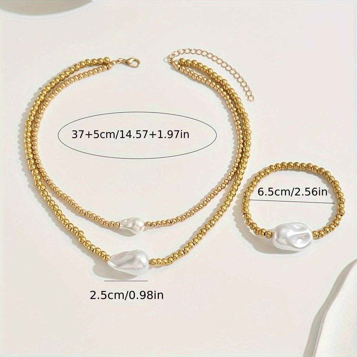 Goldperlen Set 14K mit Halskette und Armband für stilvolle Eleganz - Kreativkauf.SI