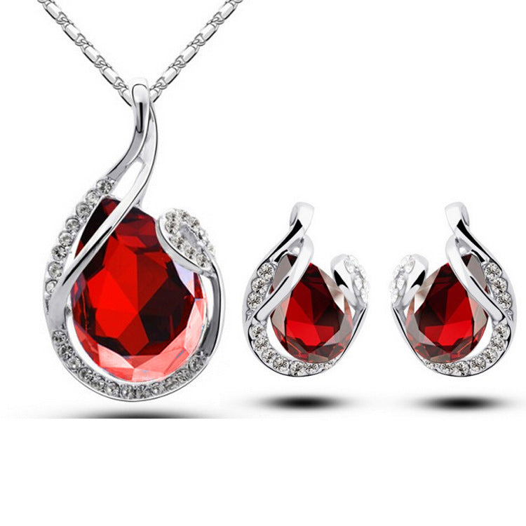 3 teiliges Strass Halsketten Set mit Ohrringen - Kreativkauf.SI