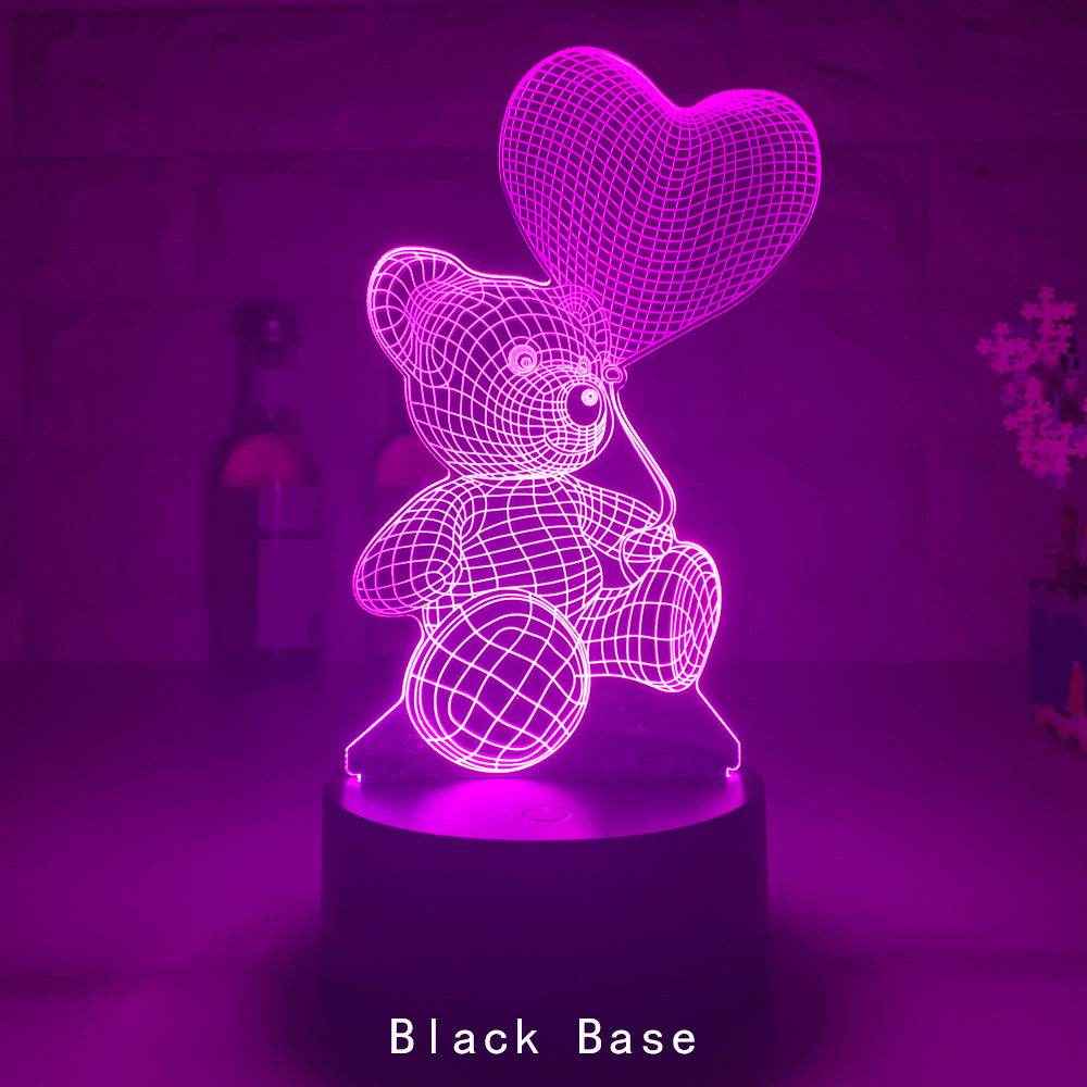 Wundervolle ED Lampe Bärchen mit Herz in vielen Farben - Kreativkauf.SI