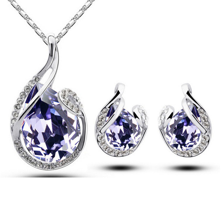 3 teiliges Strass Halsketten Set mit Ohrringen - Kreativkauf.SI