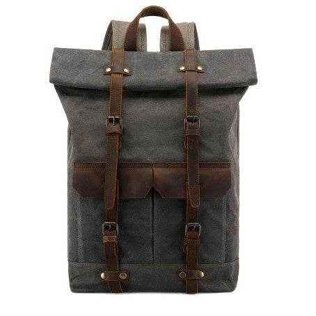 Vintage Rucksack aus Pferdeleder mit Öl Wachs Leinwand - Kreativkauf.SI