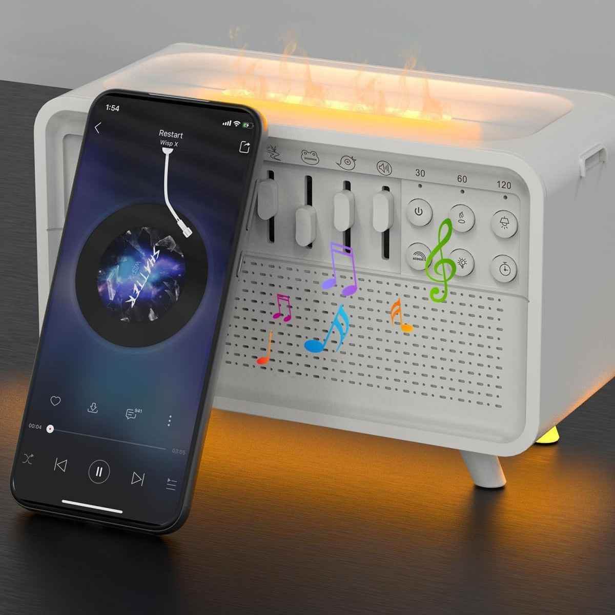 3 In 1 Bluetooth Lautsprecher, Nachtlicht und Luftbefeuchter (Diffuser für Aromaöl) - Kreativkauf.SI
