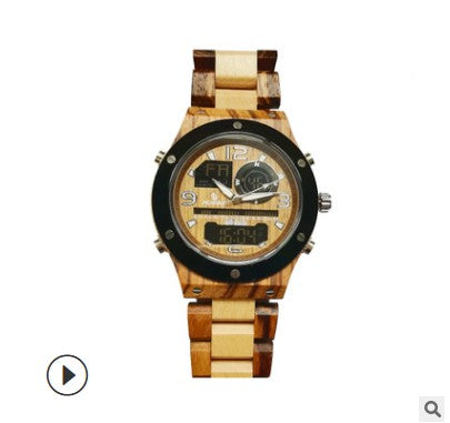 Senor Digital Watch Wood Watch Men Military Sport Wristwatch Mens Quartz Watches Top Brand Luxury Wooden Watch Male Relogio eprolo