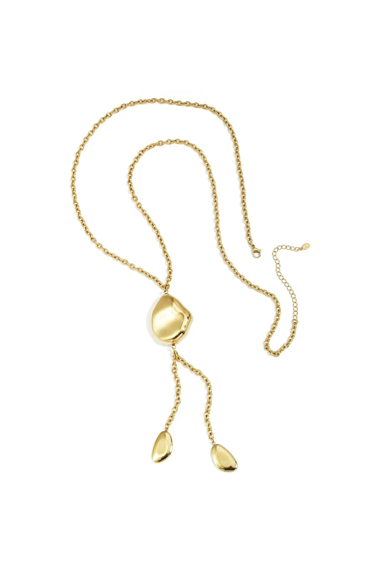 Lange Halskette mit organisch geformten Perlen