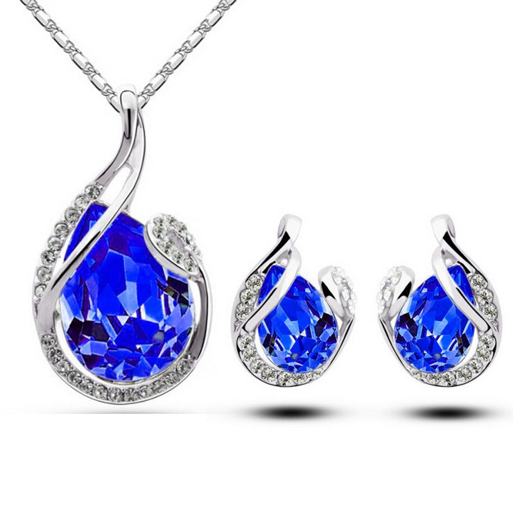 3 teiliges Strass Halsketten Set mit Ohrringen - Kreativkauf.SI