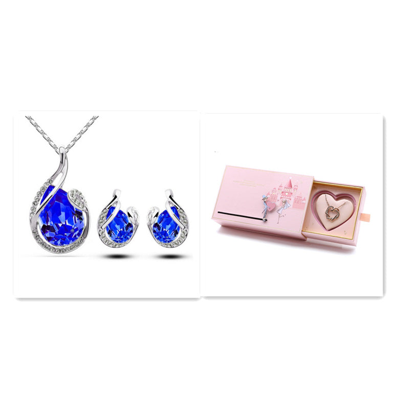 3 teiliges Strass Halsketten Set mit Ohrringen - Kreativkauf.SI