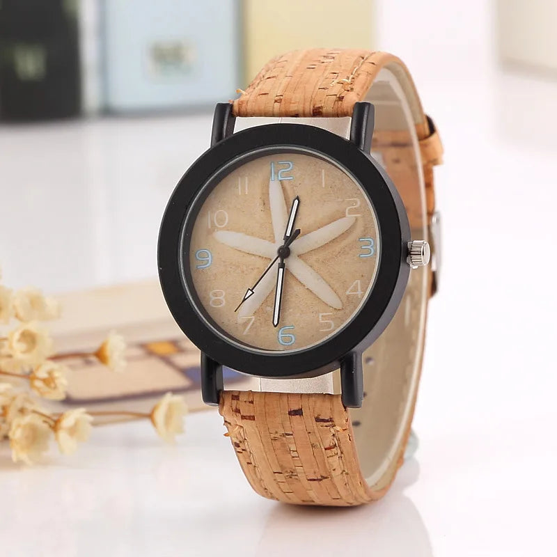 New flower surface wood grain leather watch men's quartz sports watch fashion men and women clock high quality wrist watch eprolo