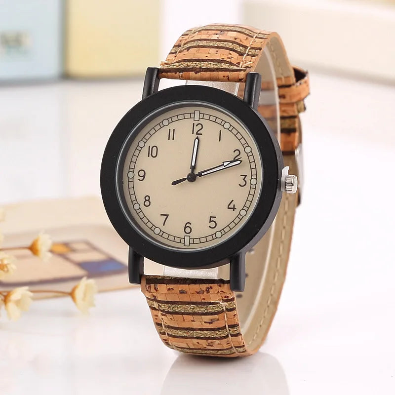 New flower surface wood grain leather watch men's quartz sports watch fashion men and women clock high quality wrist watch eprolo