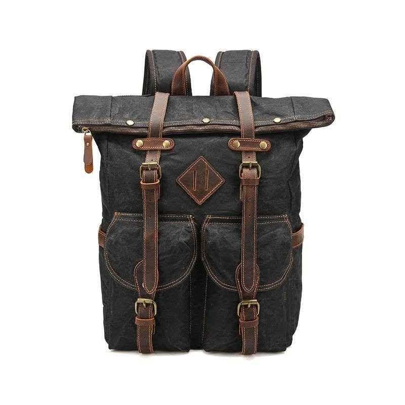 Retro Rucksack – Wasserdichtes Pferdeleder und Canvas ein Qualitätsrucksack - Kreativkauf.SI