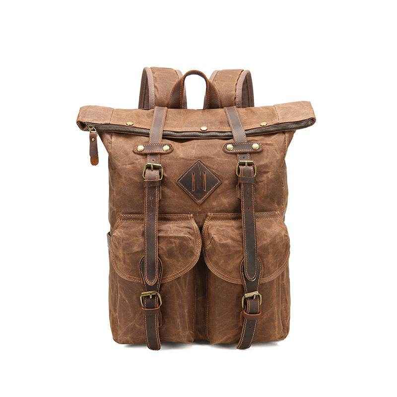 Retro Rucksack – Wasserdichtes Pferdeleder und Canvas ein Qualitätsrucksack - Kreativkauf.SI