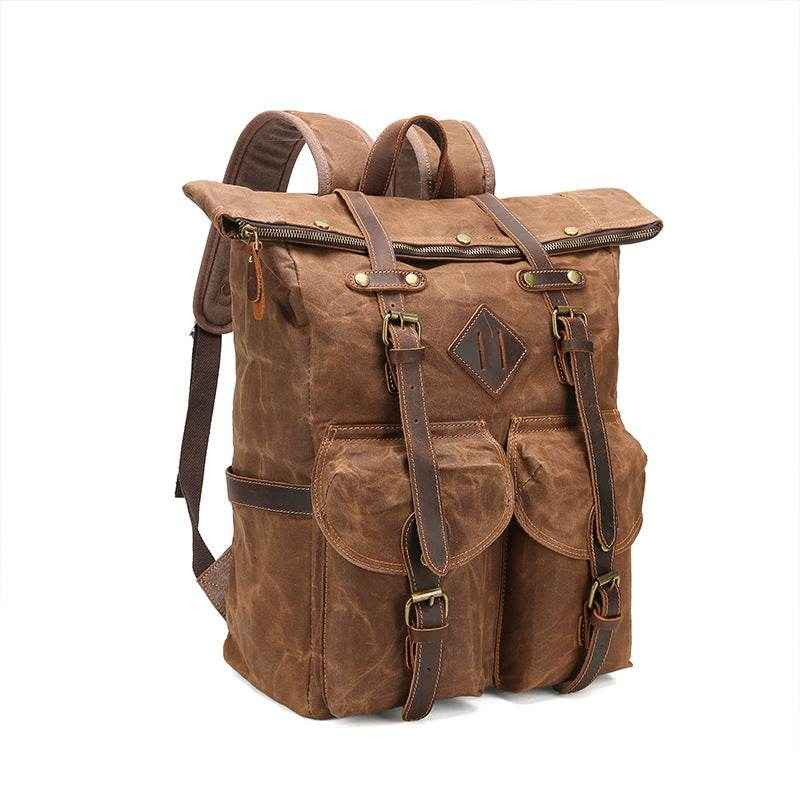 Retro Rucksack – Wasserdichtes Pferdeleder und Canvas ein Qualitätsrucksack - Kreativkauf.SI