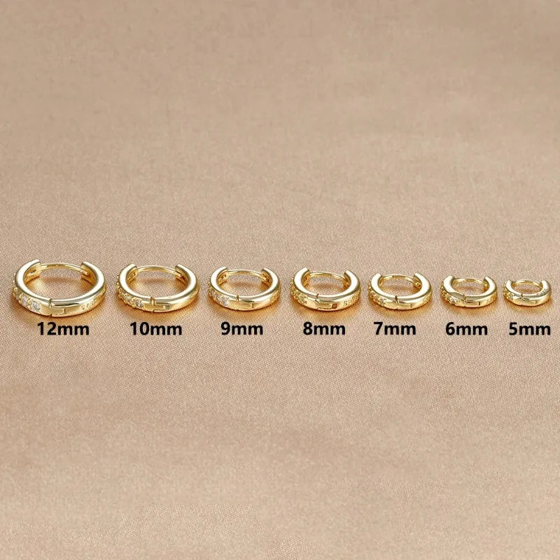 1 Paar Minimalistische Edelstahl Huggie Creolen mit Zirkonia