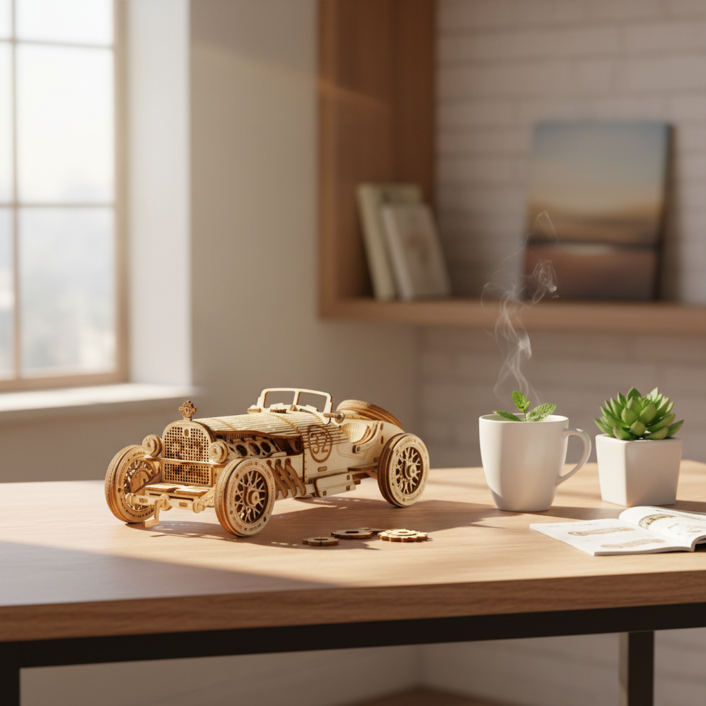 3D Holzpuzzle Auto-Spielzeug zum Zusammenbauen für Kinder - Rennspiel für kreative Stunden