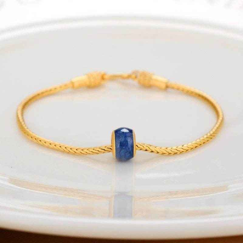 Antikes goldfarbenes Glücksperlen Armband - Kreativkauf.SI