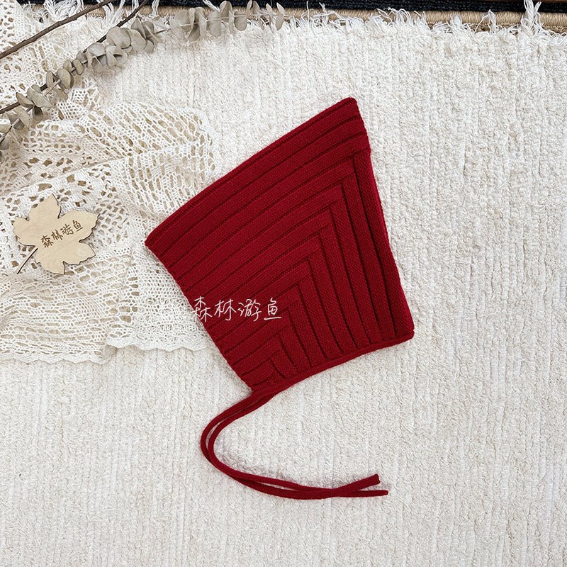 Babymütze aus Wolle mit Ohrenschutz und Bindeband für kalte Tage - Si.Kreativkauf