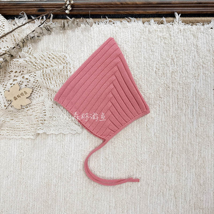 Babymütze aus Wolle mit Ohrenschutz und Bindeband für kalte Tage - Si.Kreativkauf