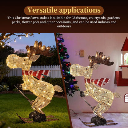 Beleuchteter Garten - Rentier mit LED - Beleuchtung für festliche Dekoration - Si.Kreativkauf