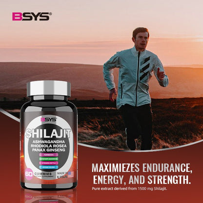 BSYS 8 - in - 1 Shilajit Gummies für Energie, Immunität und Wohlbefinden – 60 Stück - Si.Kreativkauf