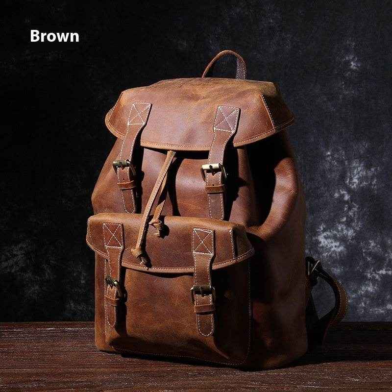 Original Lederrucksack mit großer Kapazität 20-35 l - Kreativkauf.SI