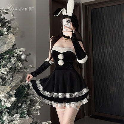 Cosplay Bunny Kostüm – elegantes, trägerloses Weihnachtskleid für Frauen - Si.Kreativkauf