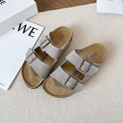 Damen Birkenstock Leder Sandalen mit anatomischem Fußbett und flacher Sohle für optimalen Komfort - Si.Kreativkauf