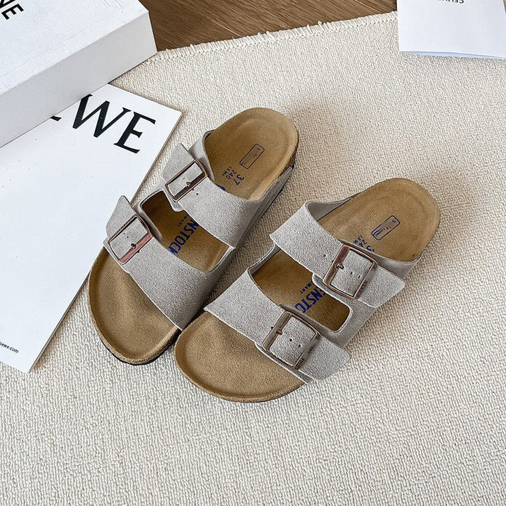 Damen Birkenstock Leder Sandalen mit anatomischem Fußbett und flacher Sohle für optimalen Komfort - Si.Kreativkauf