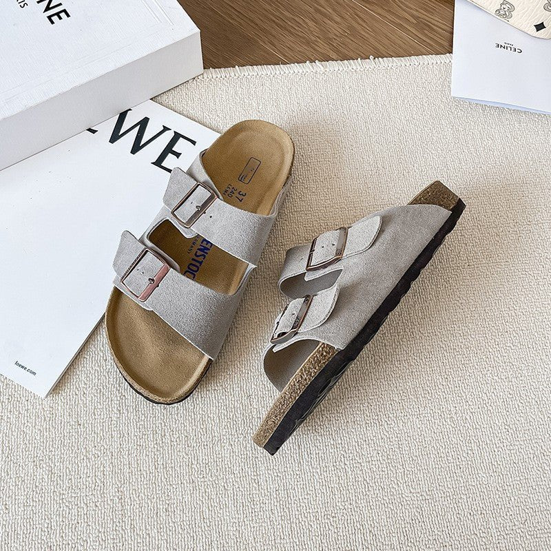Damen Birkenstock Leder Sandalen mit anatomischem Fußbett und flacher Sohle für optimalen Komfort - Si.Kreativkauf