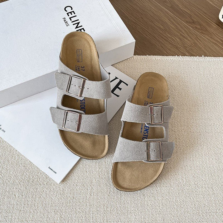 Damen Birkenstock Leder Sandalen mit anatomischem Fußbett und flacher Sohle für optimalen Komfort - Si.Kreativkauf