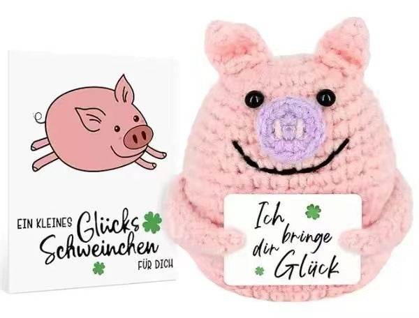 Gestrickte Gurken Puppe verleiht positive, nette  und emozonale Energie - Kreativkauf.SI