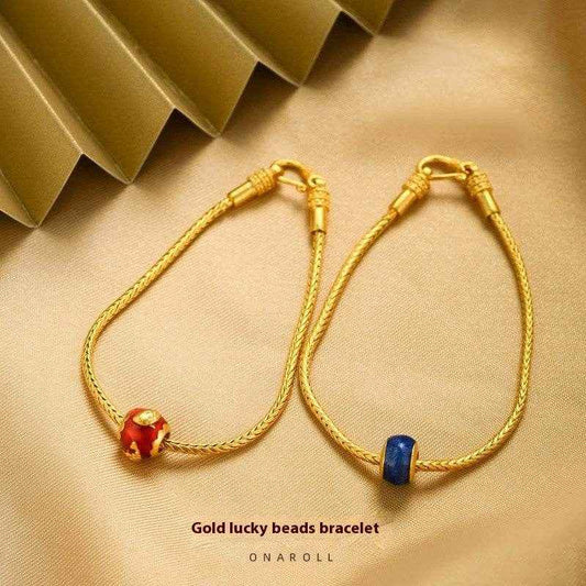 Antikes goldfarbenes Glücksperlen Armband - Kreativkauf.SI