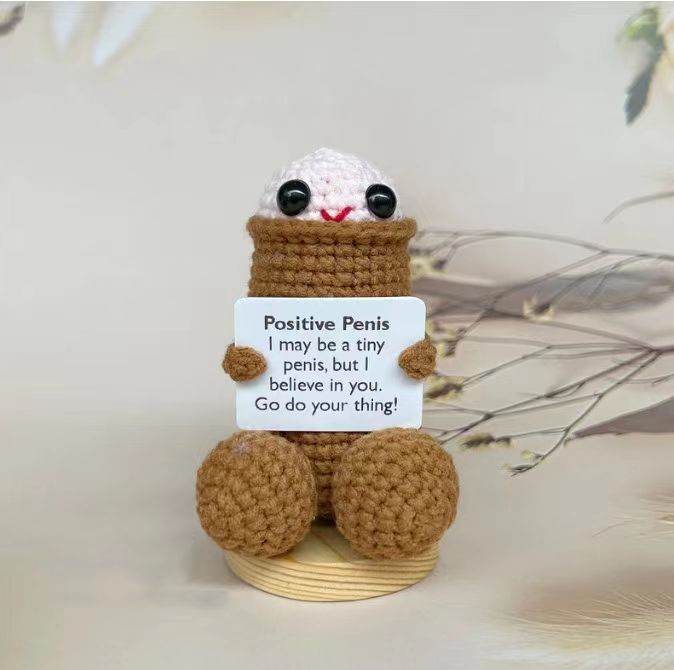 Gestrickte Gurken Puppe verleiht positive, nette  und emozonale Energie - Kreativkauf.SI