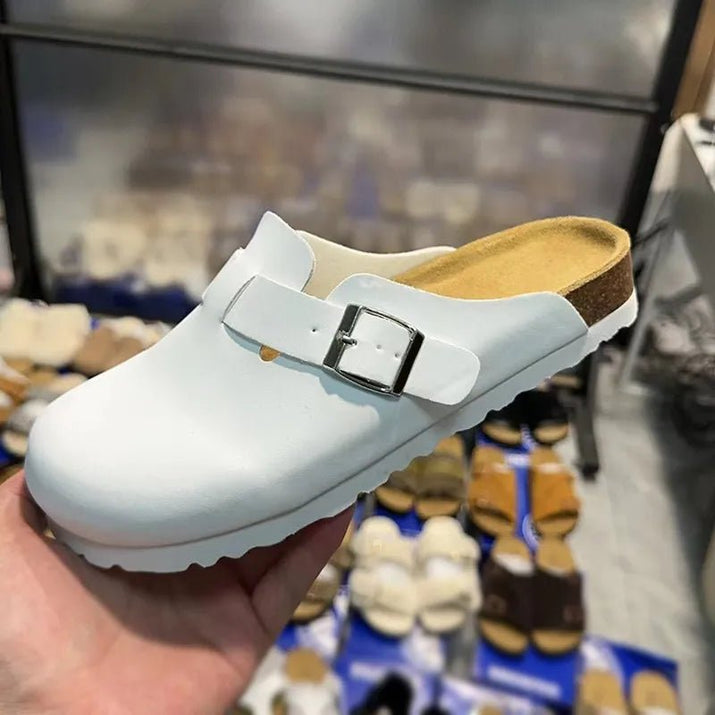 Flache Birkenstock aus Leder in frischen Farben für lässige Freizeitlooks - Si.Kreativkauf