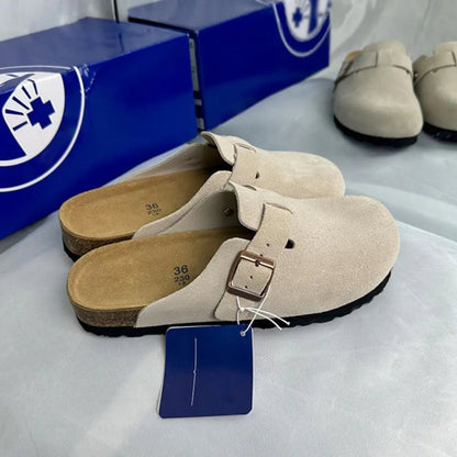 Flache Birkenstock aus Leder in frischen Farben für lässige Freizeitlooks - Si.Kreativkauf