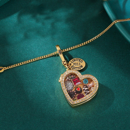 Herzförmige transparente Schachtel aus emailliertem Schokoladenglas für Geschenke und Aufbewahrung - Si.Kreativkauf