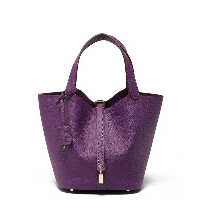 Hochwertige Rindsleder Damenhandtasche mit praktischem Design und Fächern für den Alltag - Si.Kreativkauf