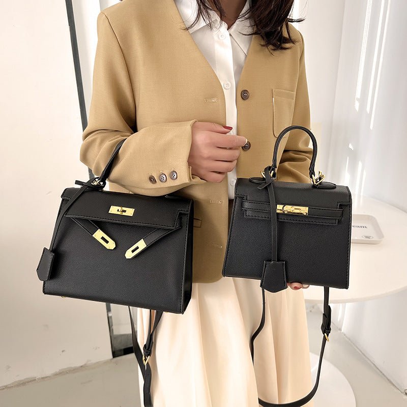 Kelly Bag aus PU - Leder in Bonbonfarben - Einfarbige Handtasche in Größe für Alltag und Freizeit - Si.Kreativkauf