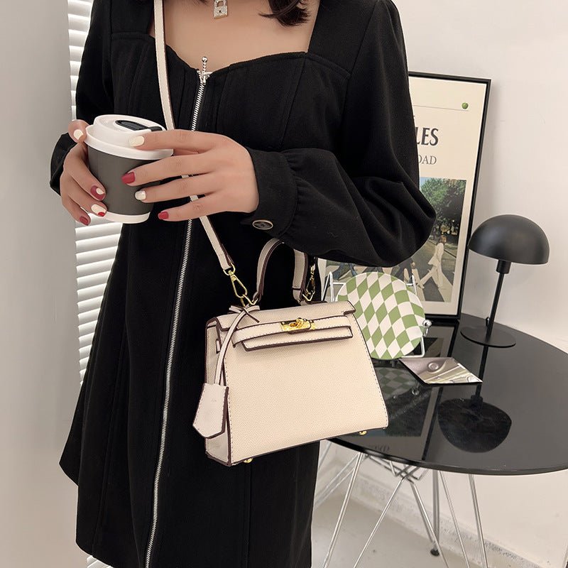 Kelly Bag aus PU - Leder in Bonbonfarben - Einfarbige Handtasche in Größe für Alltag und Freizeit - Si.Kreativkauf