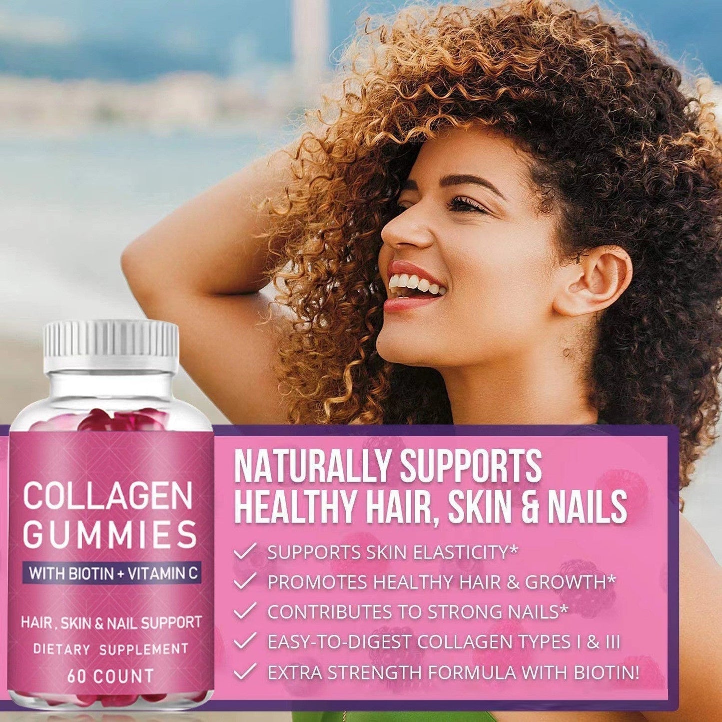 Kollagen Gummibärchen mit Vitamin C und Biotin für gesunde Haut und Haare - Si.Kreativkauf