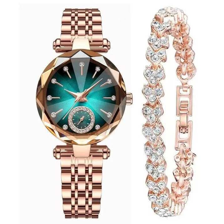 Lässige Damen - Quarzuhr mit Diamanten – Elegante Uhr für Alltag und besondere Anlässe - Si.Kreativkauf
